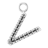14K White .03 CTW Natural Diamond Initial V Dangle