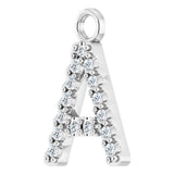 14K White .06 CTW Natural Diamond Initial A Dangle