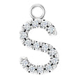 14K White .05 CTW Natural Diamond Initial S Dangle