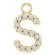 14K Yellow .05 CTW Natural Diamond Initial S Dangle