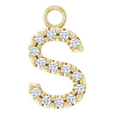 14K Yellow .05 CTW Natural Diamond Initial S Dangle
