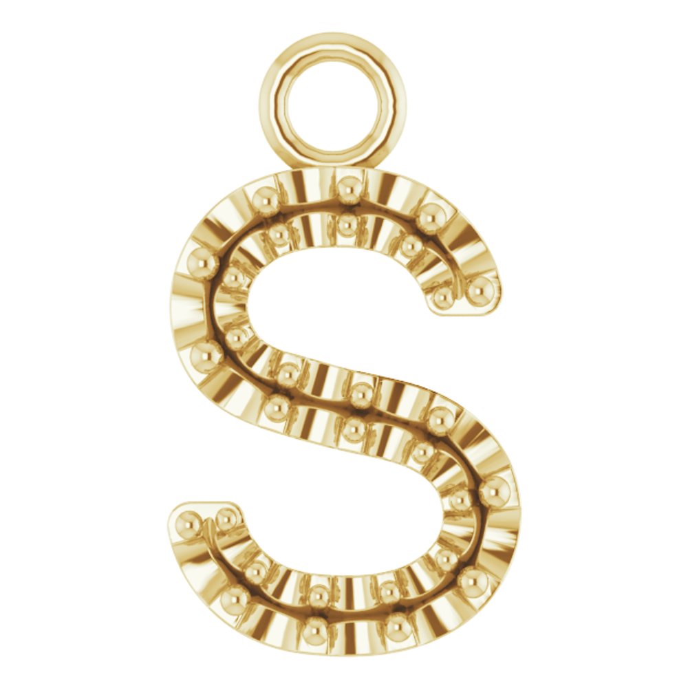 14K Yellow .05 CTW Natural Diamond Initial S Dangle