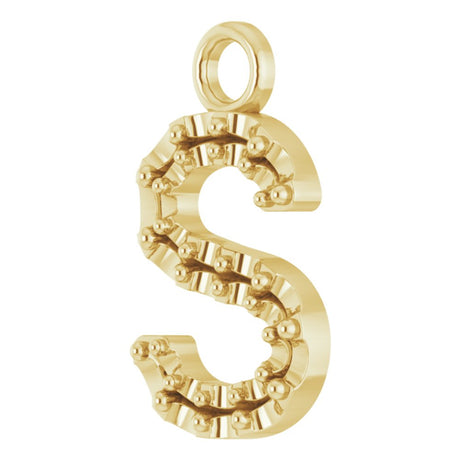14K Yellow .05 CTW Natural Diamond Initial S Dangle