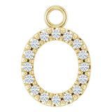 14K Yellow .06 CTW Natural Diamond Initial O Dangle