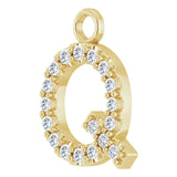 14K Yellow .07 CTW Natural Diamond Initial Q Dangle