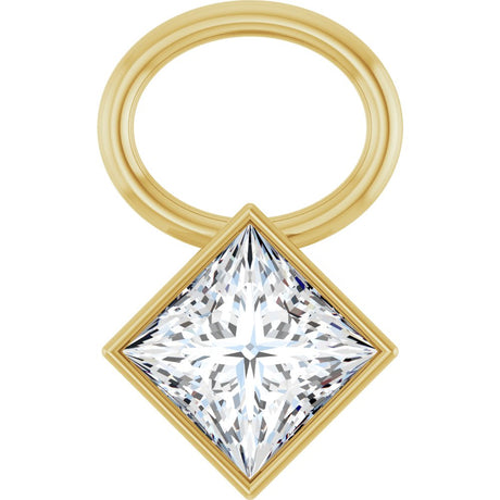 14K Yellow 1/6 CT Lab-Grown Diamond Hoop Dangle