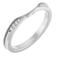 14K White Gold .04 CTW Natural Diamond Milgrain Contour Band