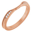 14K Rose .04 CTW Natural Diamond Milgrain Contour Band