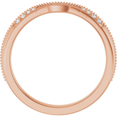 14K Rose Gold .04 CTW Natural Diamond Milgrain Contour Band