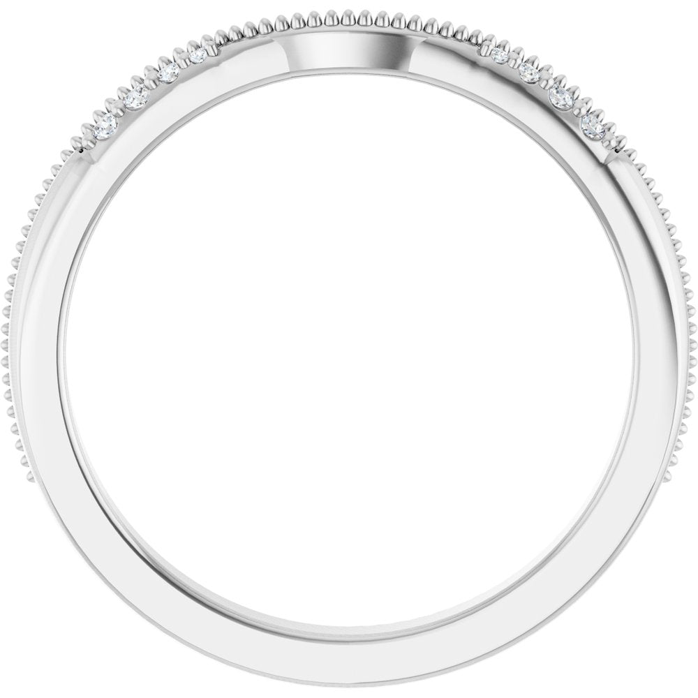 Platinum .04 CTW Natural Diamond Milgrain Contour Band