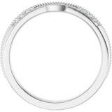 14K White Gold .04 CTW Natural Diamond Milgrain Contour Band