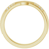 14K Yellow Gold .04 CTW Natural Diamond Milgrain Contour Band