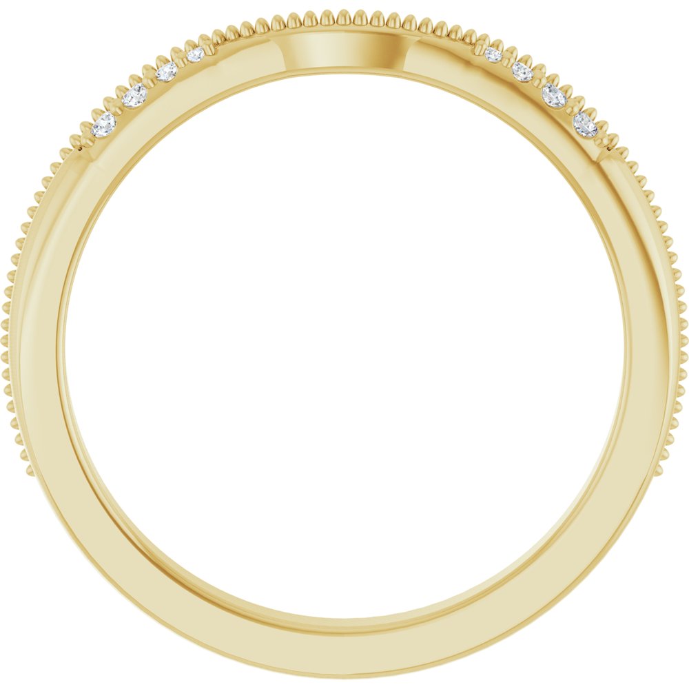 14K Yellow Gold .04 CTW Natural Diamond Milgrain Contour Band