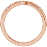 14K Rose Gold .04 CTW Natural Diamond Milgrain Contour Band