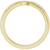 14K Yellow .04 CTW Natural Diamond Milgrain Contour Band