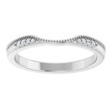 Platinum .04 CTW Natural Diamond Milgrain Contour Band