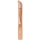 14K Rose Gold .04 CTW Natural Diamond Milgrain Contour Band