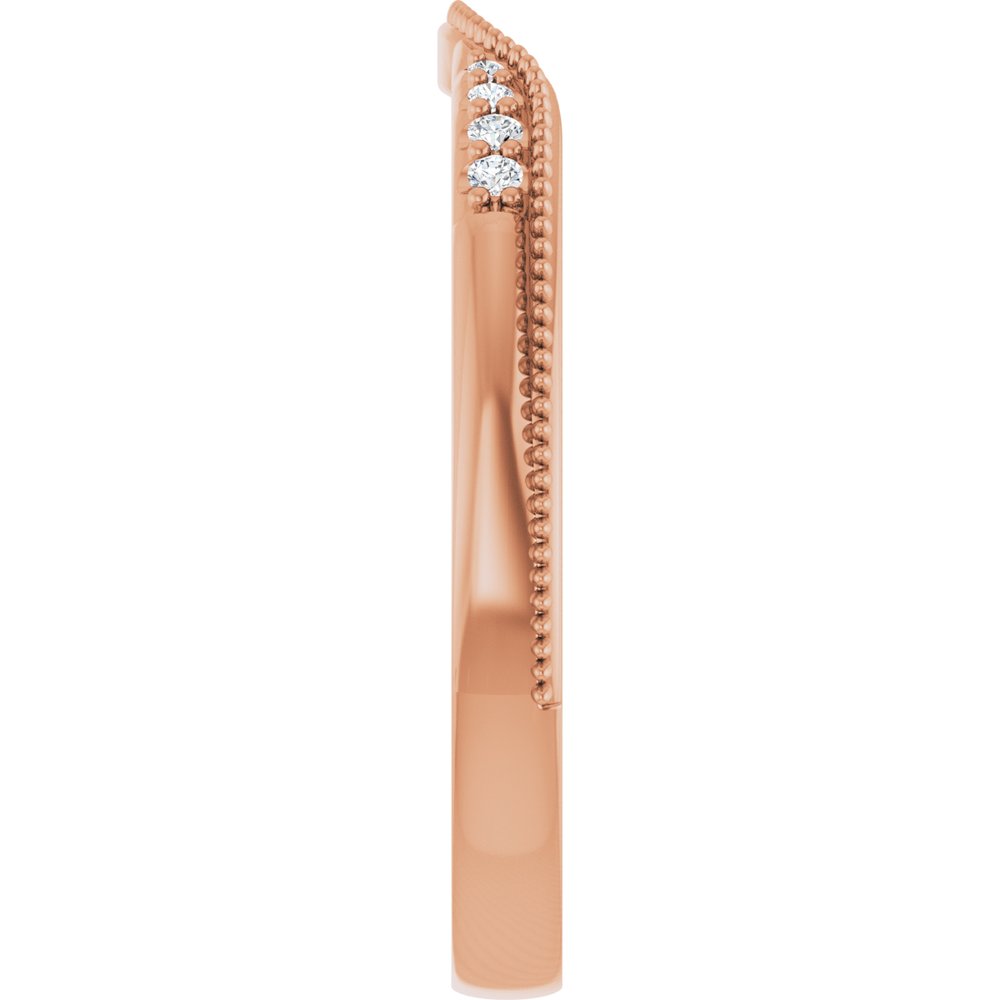 14K Rose Gold .04 CTW Natural Diamond Milgrain Contour Band