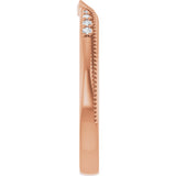14K Rose Gold .04 CTW Natural Diamond Milgrain Contour Band