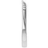 14K White Gold .04 CTW Natural Diamond Milgrain Contour Band