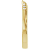 14K Yellow Gold .04 CTW Natural Diamond Milgrain Contour Band