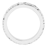 10K White 5 mm Floral Inlay Flat Band