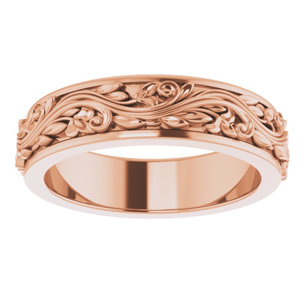 14K Rose 5 mm Sculptural Band Size 6