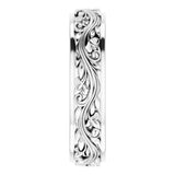 10K White 5 mm Floral Inlay Flat Band