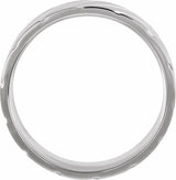 14K White Gold 5 mm Diagonal Grooved Comfort-Fit Flat Band Size 8.5