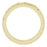 10K Yellow Gold 5 mm Floral Inlay Flat Band Size 9.5