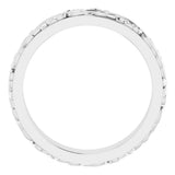 Platinum 5 mm Floral Inlay Flat Band Size 10