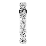 10K White Gold 5 mm Floral Inlay Flat Band Size 10
