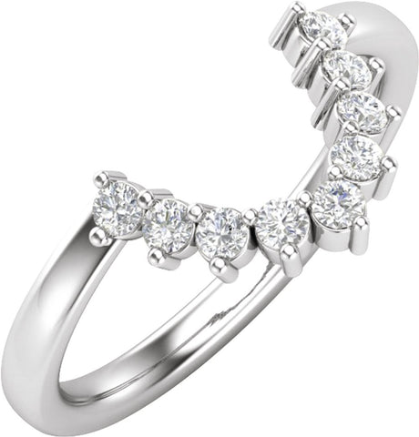 14K White 1/3 CTW Natural Diamond Matching Band