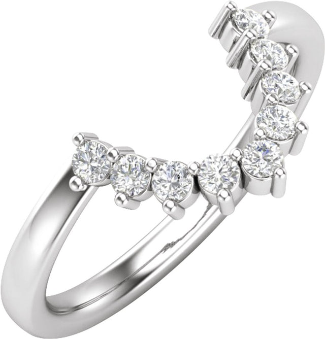 14K White 1/3 CTW Natural Diamond Matching Band