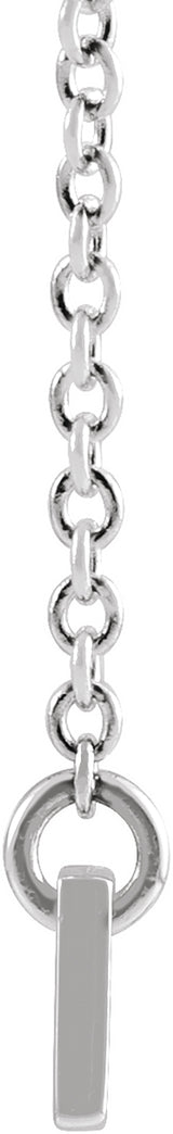 Sterling Silver Engravable Bar 18" Necklace