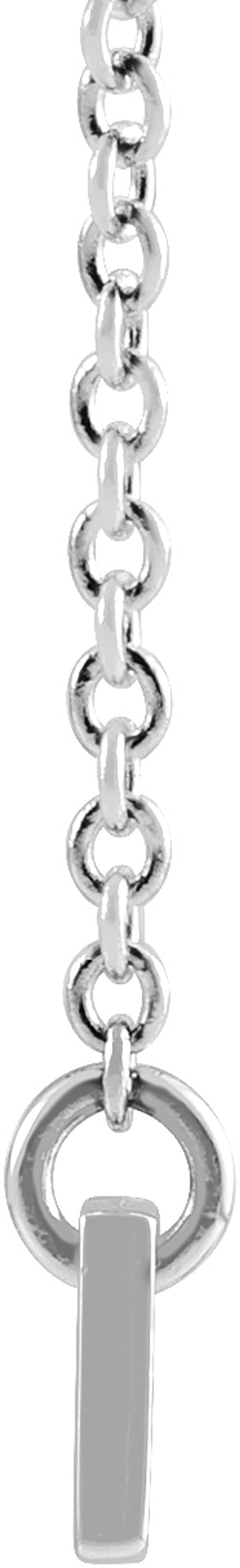 14K White Engravable Bar 18" Necklace