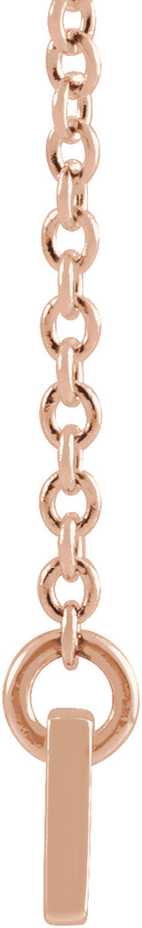 14K Rose Gold Engravable Bar 18" Necklace