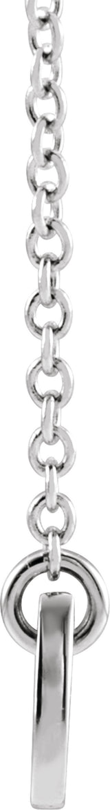14K White Gold Engravable Bar 18" Necklace