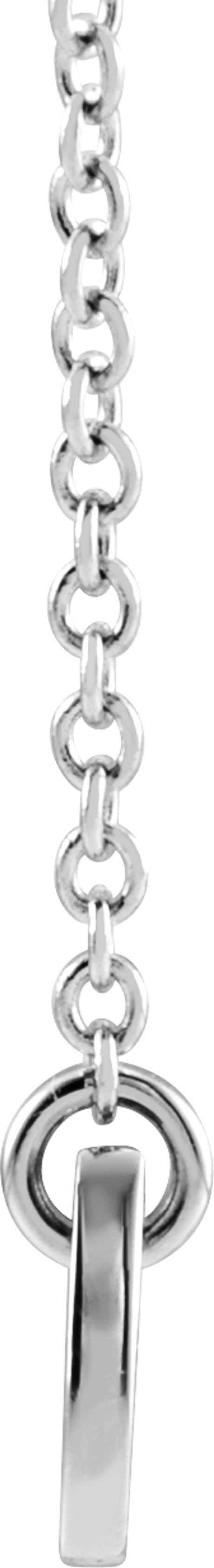 14K White Gold Engravable Bar 18" Necklace