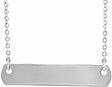 14K White Gold Engravable Bar 18" Necklace