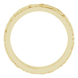10K Yellow 5 mm Floral Inlay Flat Band Size 10.5