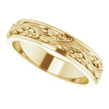 14K Yellow 5 mm Sculptural Band Size 12