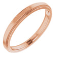14K Rose Gold 2.5 mm Stepped-Edge Comfort-Fit Flat Band Size 4