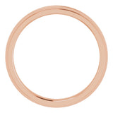 14K Rose Gold 2.5 mm Stepped-Edge Comfort-Fit Flat Band Size 4
