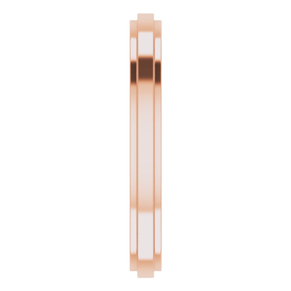 14K Rose Gold 2.5 mm Stepped-Edge Comfort-Fit Flat Band Size 4
