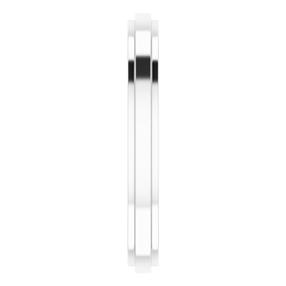14K White Gold 2.5 mm Stepped-Edge Comfort-Fit Flat Band Size 4.5