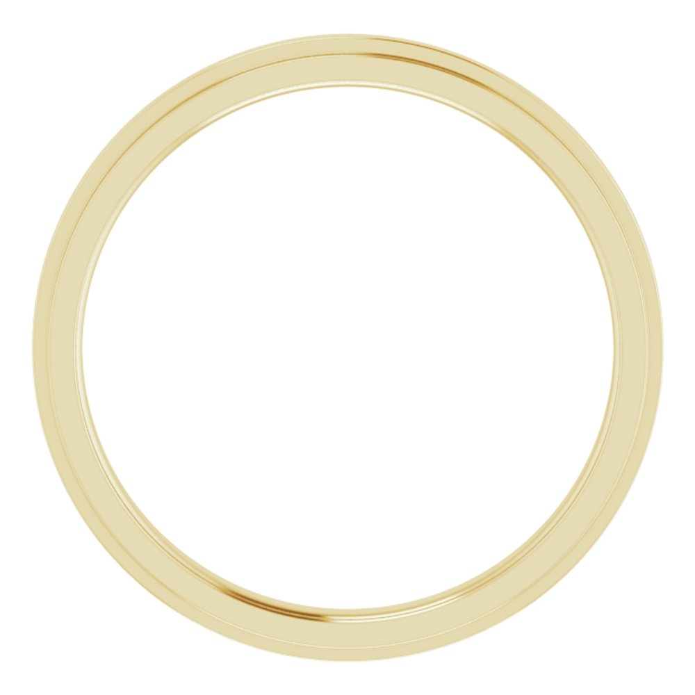 14K Yellow Gold 2 mm Stepped-Edge Comfort-Fit Flat Band Size 4