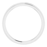 14K White Gold 2 mm Stepped-Edge Comfort-Fit Flat Band Size 4