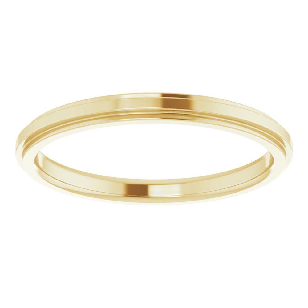 14K Yellow Gold 2 mm Stepped-Edge Comfort-Fit Flat Band Size 4