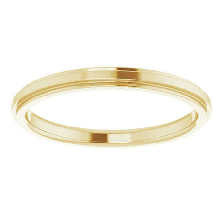 14K Yellow Gold 2 mm Stepped-Edge Comfort-Fit Flat Band Size 4